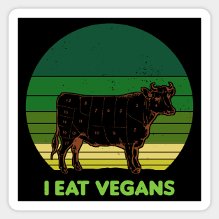 I Eat Vegans - Carnivore Vintage Sunset Sticker